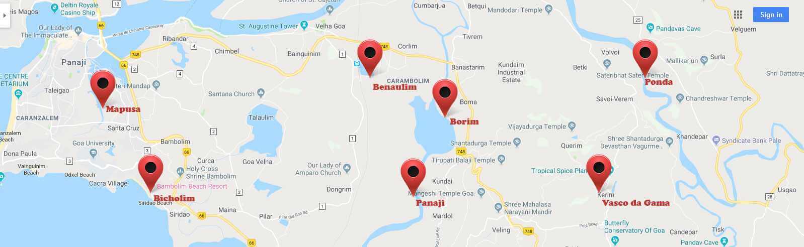 Goa escorts locatoins